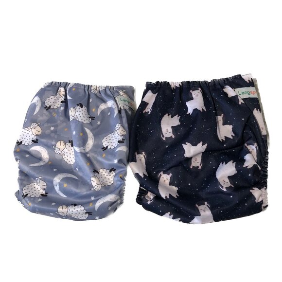 LangSprit Diaper Covers Diapers Dark Blue and Grey Multiple Adjustments - Picture 1 of 6